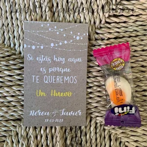 Tarjeta de Agradecimiento Te queremos un Huevo