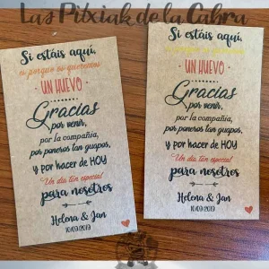 Tarjeta de Agradecimiento Kraft Huevo