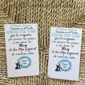 Tarjeta de Agradecimiento Alejandro & Cristina