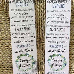 Marcapáginas con frase de agradecimiento verde