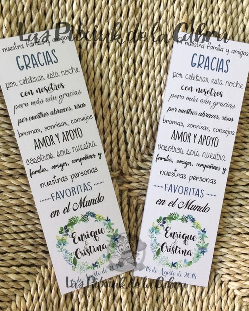 Marcapáginas con frase de agradecimiento verde - Imagen 3