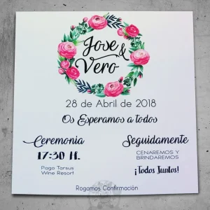 Invitación Cuadrada Jose y Vero