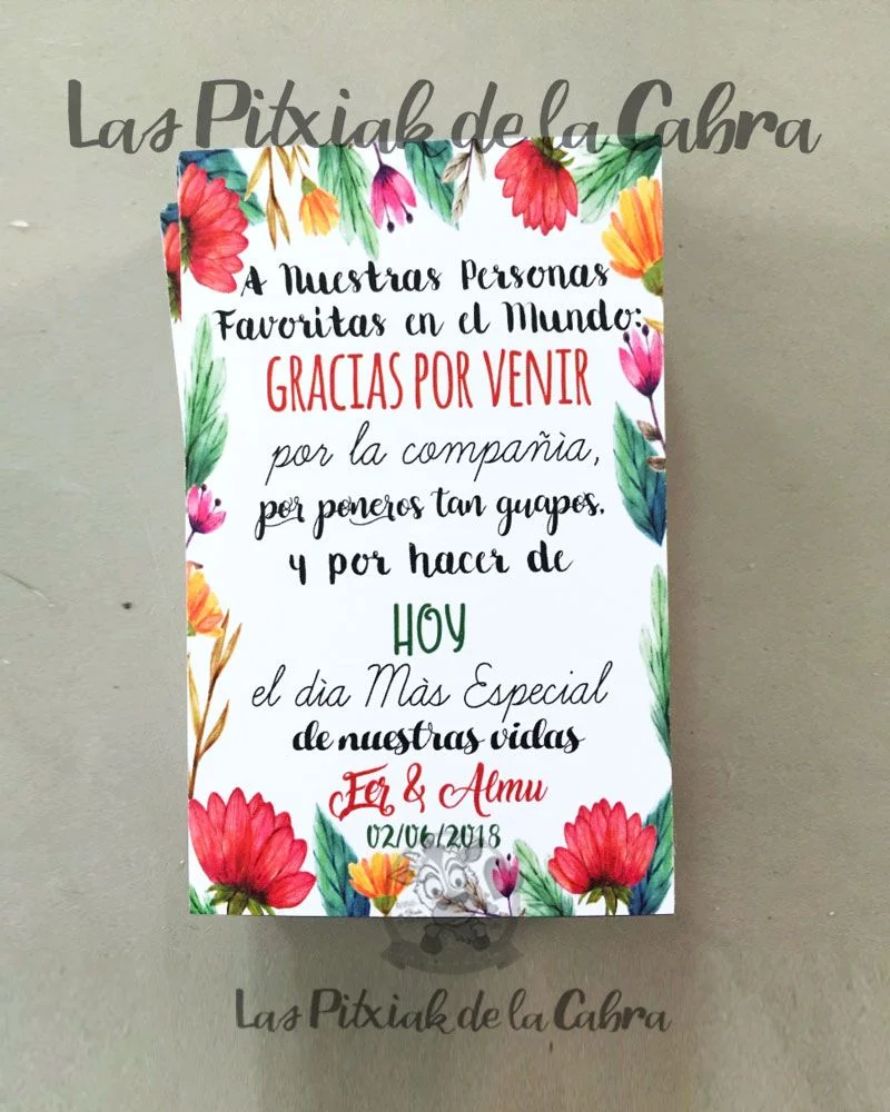 Tarjetas Agradecimiento Eva