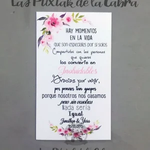 Tarjeta de Agradecimiento Jonathan & Yara