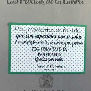 Tarjeta de agradecimiento Topos verdes