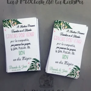 Tarjeta de agradecimiento Estampado Helecho