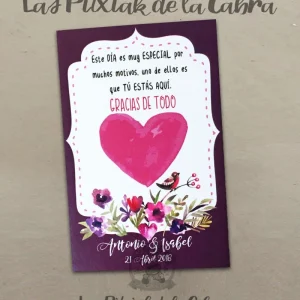 Tarjeta Agradecimiento Isabel