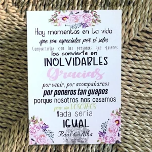 Tarjetas Agradecimiento Raúl&Alba