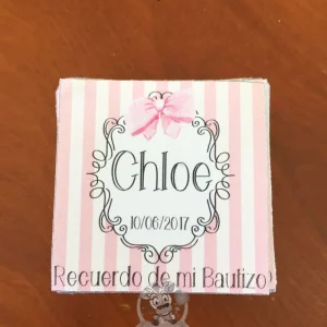 Recuerdo Bautizo pegatina cuadrada