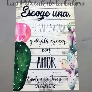 Cartel Cactus Déjala Crecer con Amor