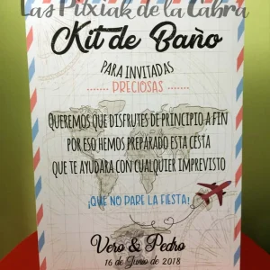 Cartel kit baño Vero&Pedro