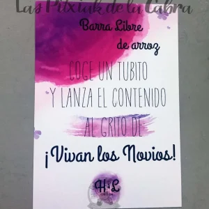 Cartel barra libre de arroz