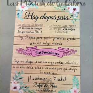 Cartel estampado madera chapas