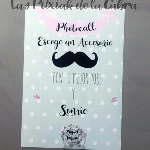 Cartel topos “photocall accesorios”