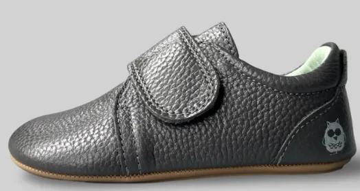 Poco Nido zapatos barefoot respetuosos oxford primeros pasos en piel gris