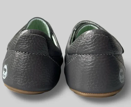 Poco Nido zapatos barefoot respetuosos oxford primeros pasos en piel gris - Imagen 4