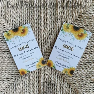 Tarjeta de agradecimiento Girasoles