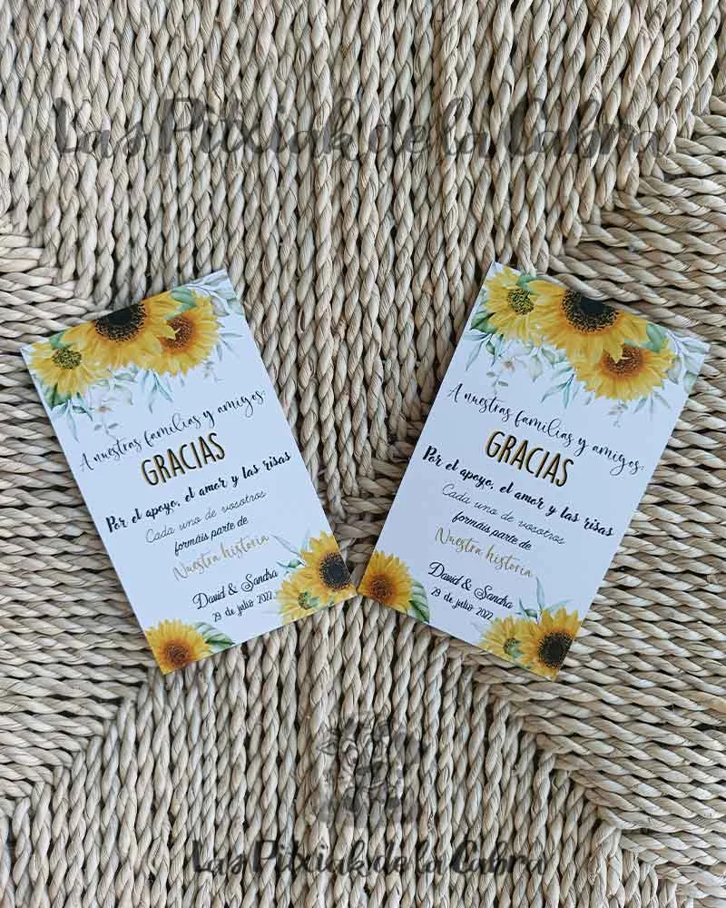 Tarjeta de agradecimiento Girasoles - Imagen 2