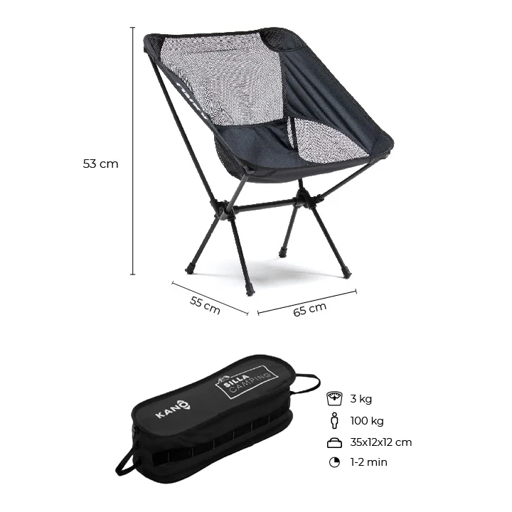 Silla Camping Negra - Imagen 4