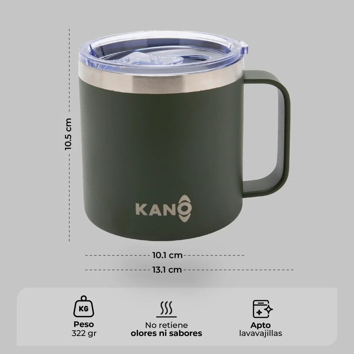 Taza Térmica 400 ml Verde - Imagen 5