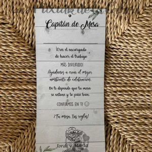 Animación de fiesta Capitán de Mesa eucalipto