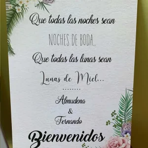 Cartel Bienvenida Almudena&Fernando