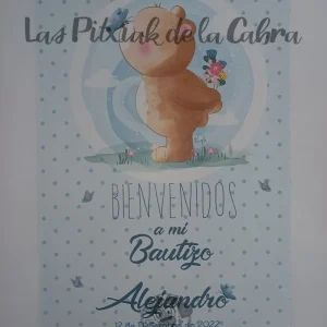 Cartel Bienvenida Bautizo Alejandro