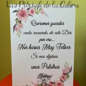 Cartel Firmas Flores Acuarela