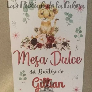 Cartel Mesa Dulce Bautizo