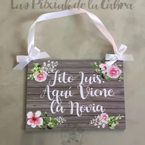 Cartel de boda hecho a mano