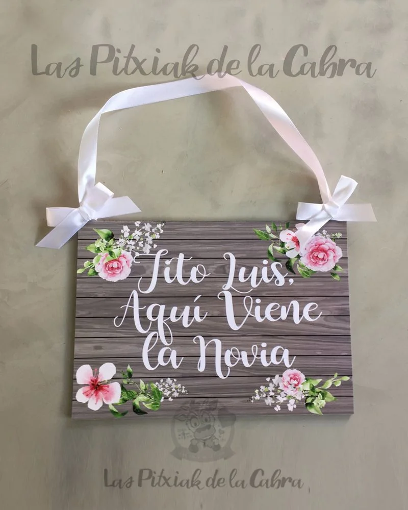 Cartel de boda hecho a mano