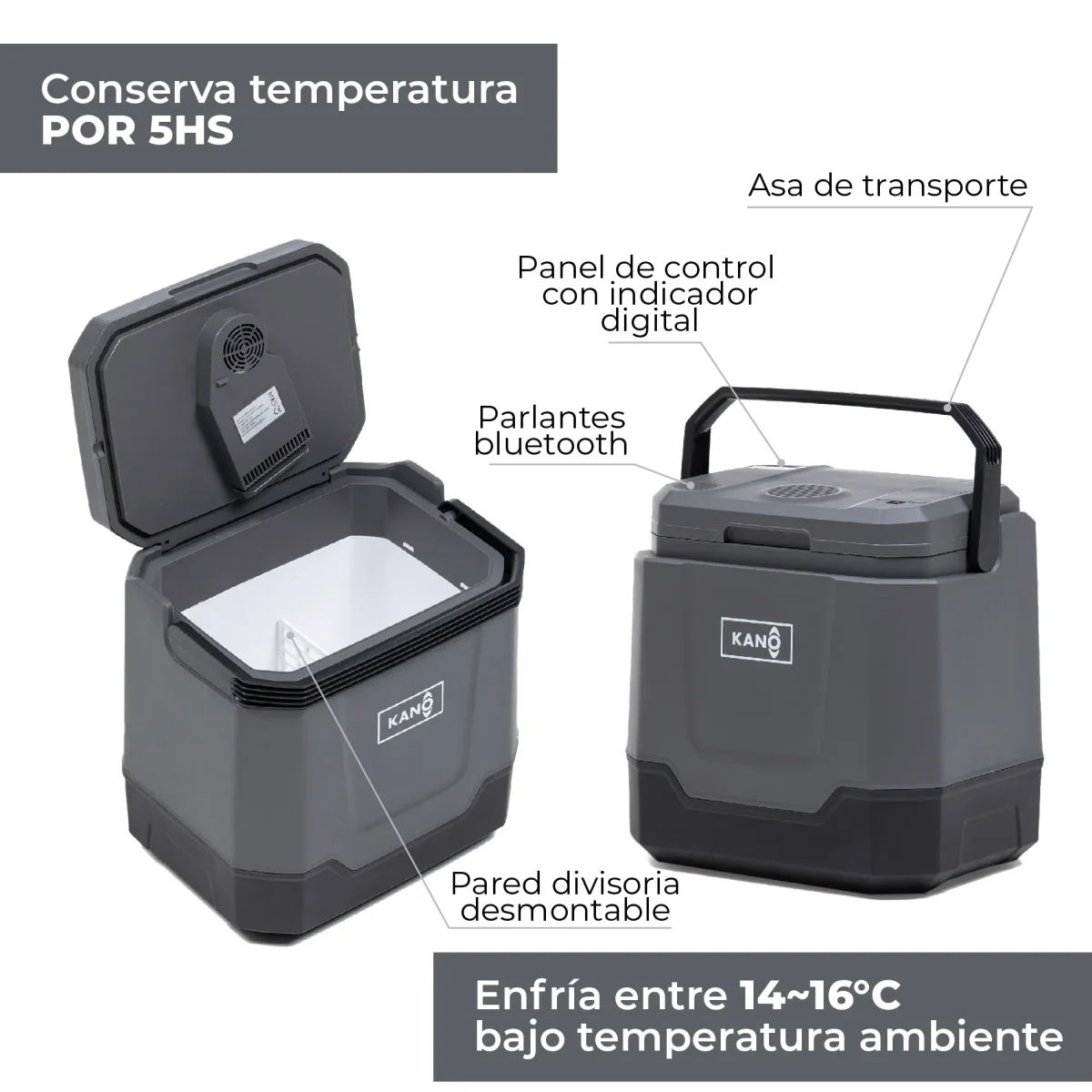 Cooler Eléctrico Queulat Gris - Imagen 6
