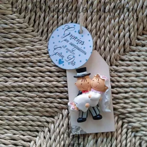 Imán Novios Colgante Madera