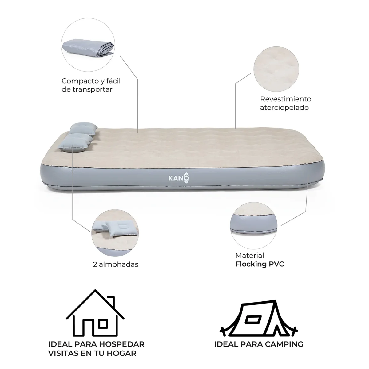 Colchón Inflable de 2 Plazas Cahuén - Imagen 4