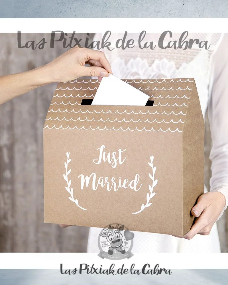 Caja para Sobres boda Just Married - Imagen 3