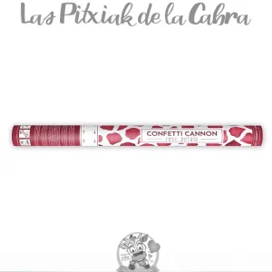 Cañón de corazones de color rojo 60 cm.