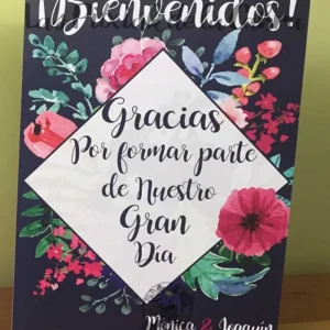 Cartel de boda Bienvenidos Mónica