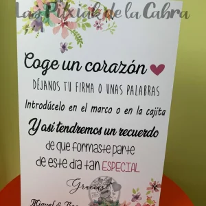 Cartel Corazón Miguel y Bea