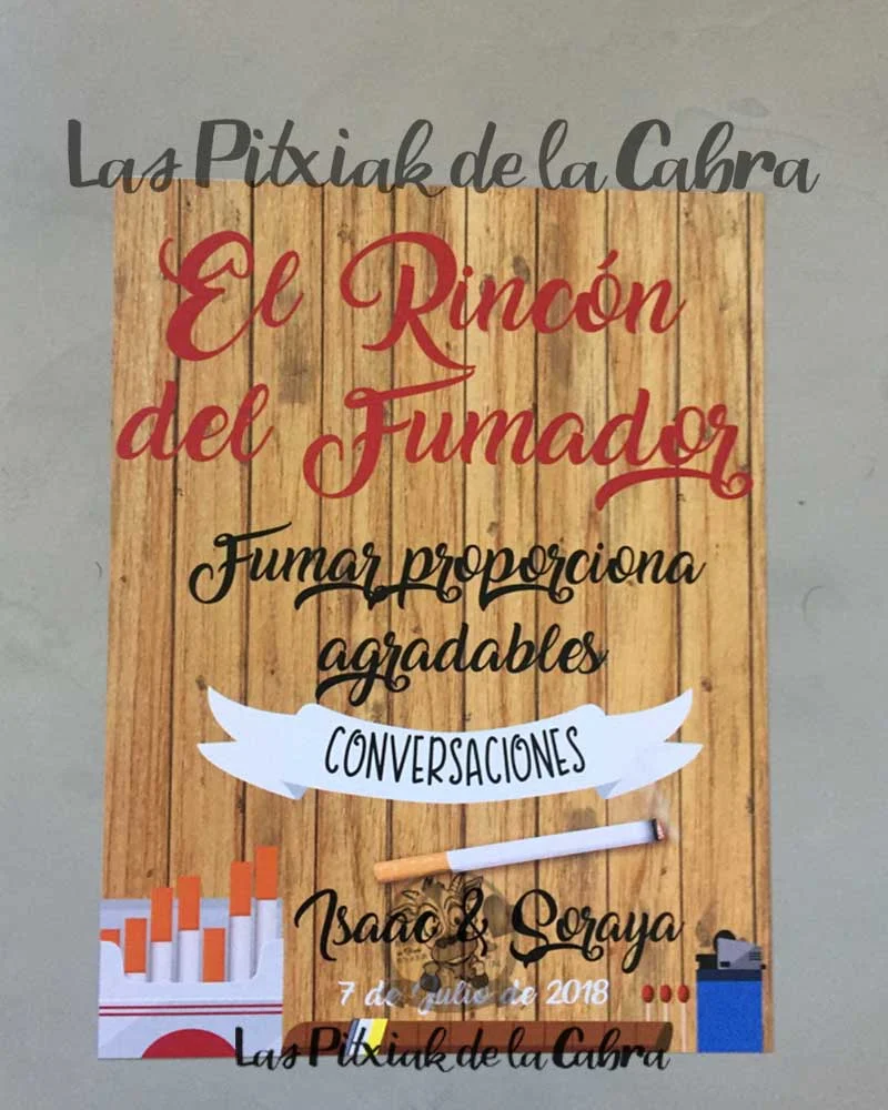 Cartel Fumador Madera