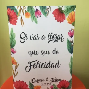 Cartel Floreado Lágrimas