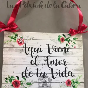 Cartel Aquí viene el amor de tu vida