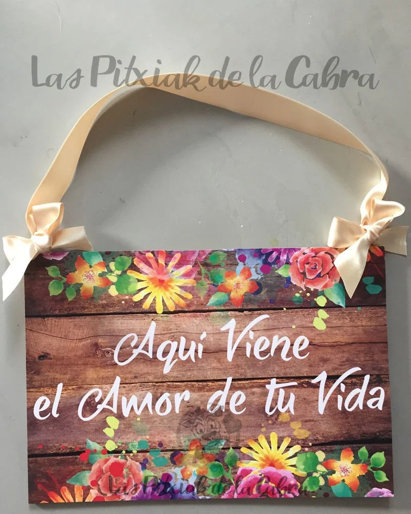 Cartel amor de tu vida madera rústica - Imagen 2