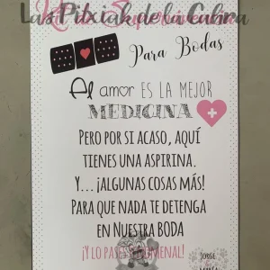 Cartel Supervivencia para bodas