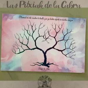 Árbol de huellas con fondo
