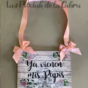 Cartel Boda TALLA XS vienen mis papis