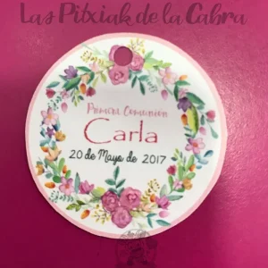 Etiqueta Comunión Corona de flores