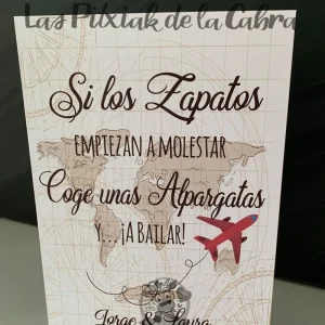 Cartel Zapatos Jorge y Laura