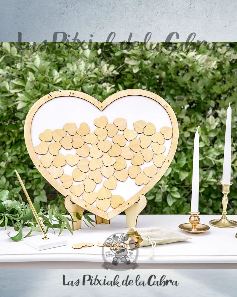 Cuadro de Firmas de Madera Corazón
