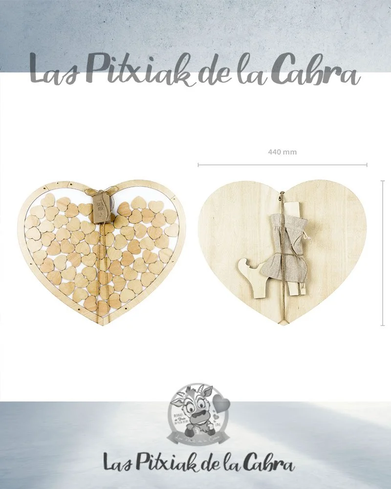 Cuadro de Firmas de Madera Corazón - Imagen 3