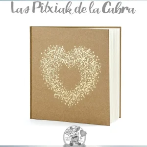 Libro de Firmas Corazón Kraft Oro